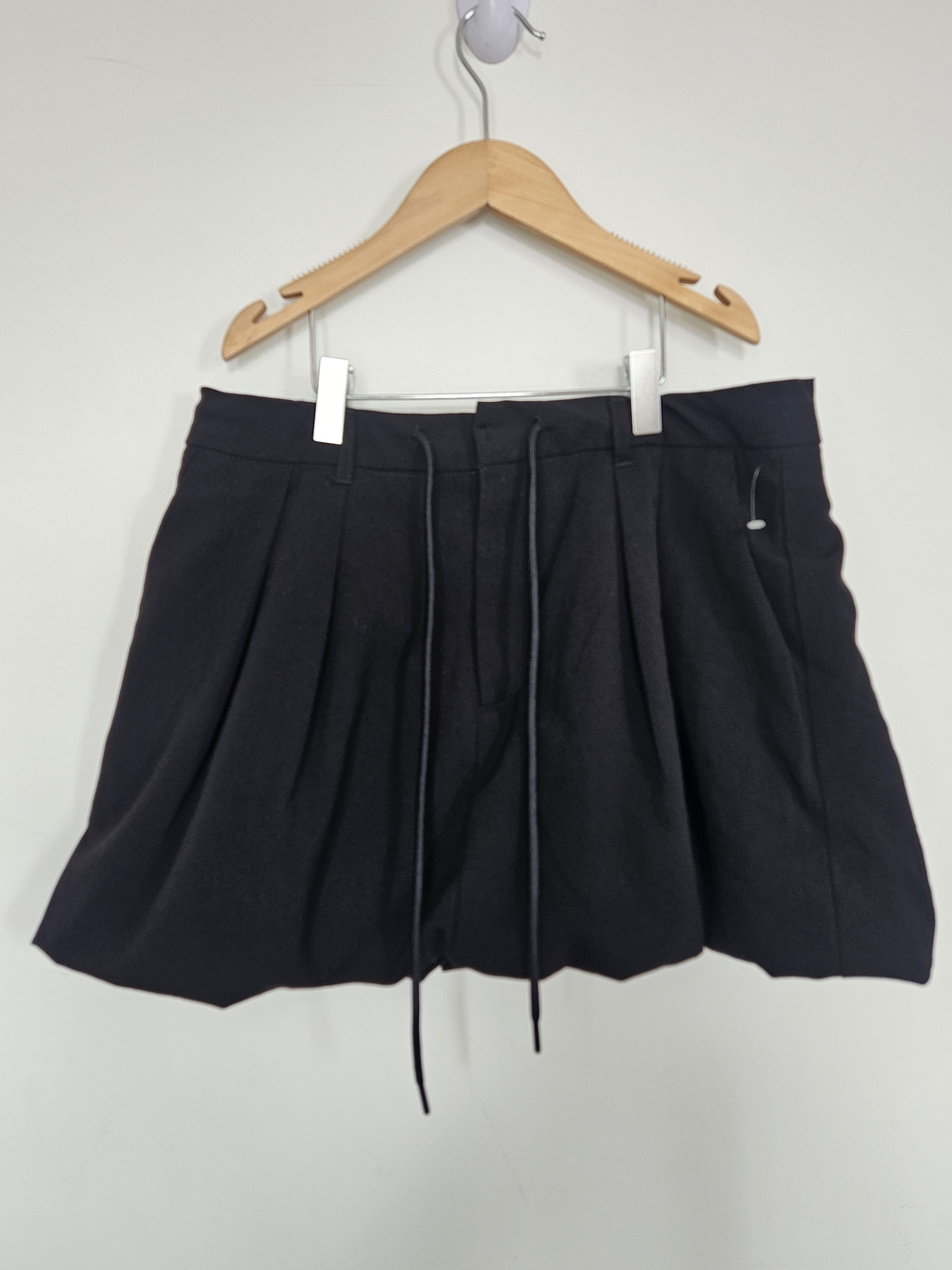 Love Tree Black Pleated Bubble Skort High Waisted Drawstring Size L🔥